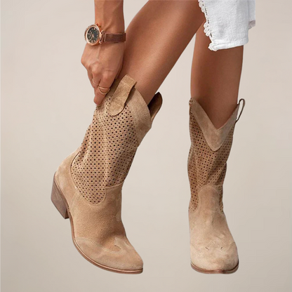 Women's Perforated Western Mid-Calf Boots