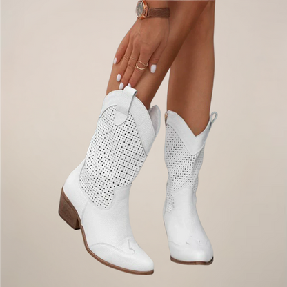 Women's Perforated Western Mid-Calf Boots
