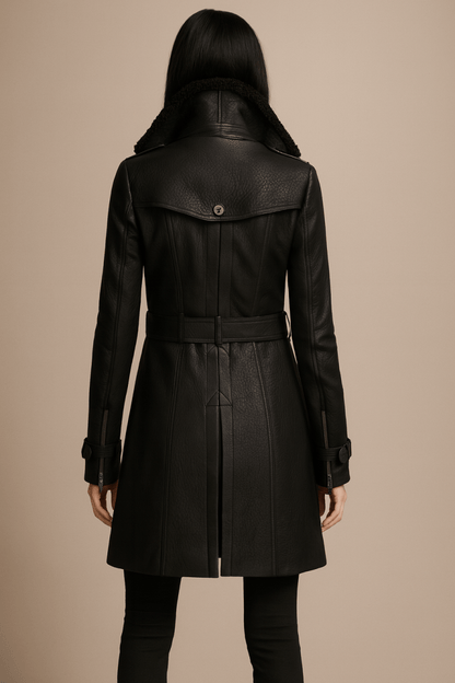 ALLESIA | ELEGANT LEATHER COAT