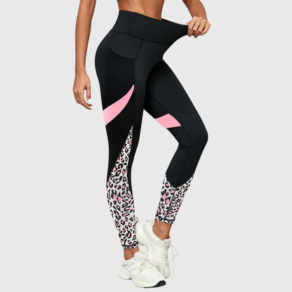 High Waisted Leopard Print Training Pants