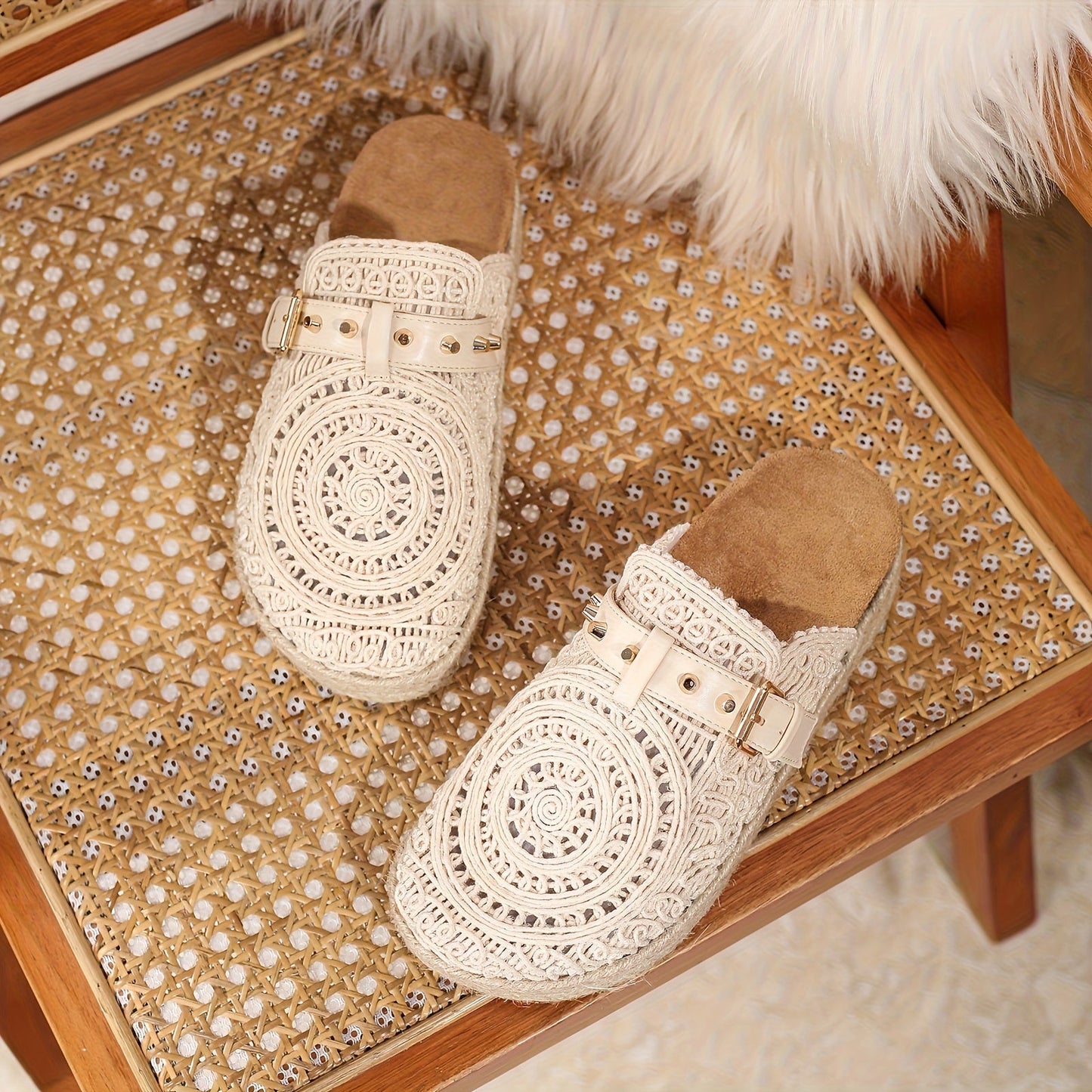Solene™ Boho Crochet Mules 