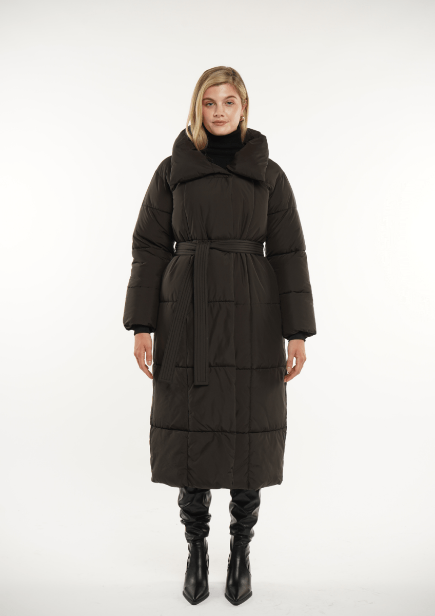 BLAIRE | EXTRA LONG LENGTH BULETED BUTTON PUFFER JACKET 