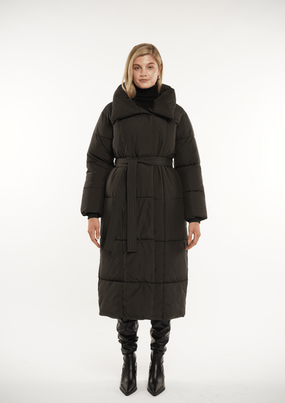BLAIRE | EXTRA LONG LENGTH BULETED BUTTON PUFFER JACKET 