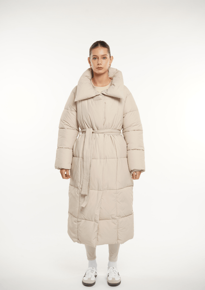 BLAIRE | EXTRA LONG LENGTH BULETED BUTTON PUFFER JACKET 