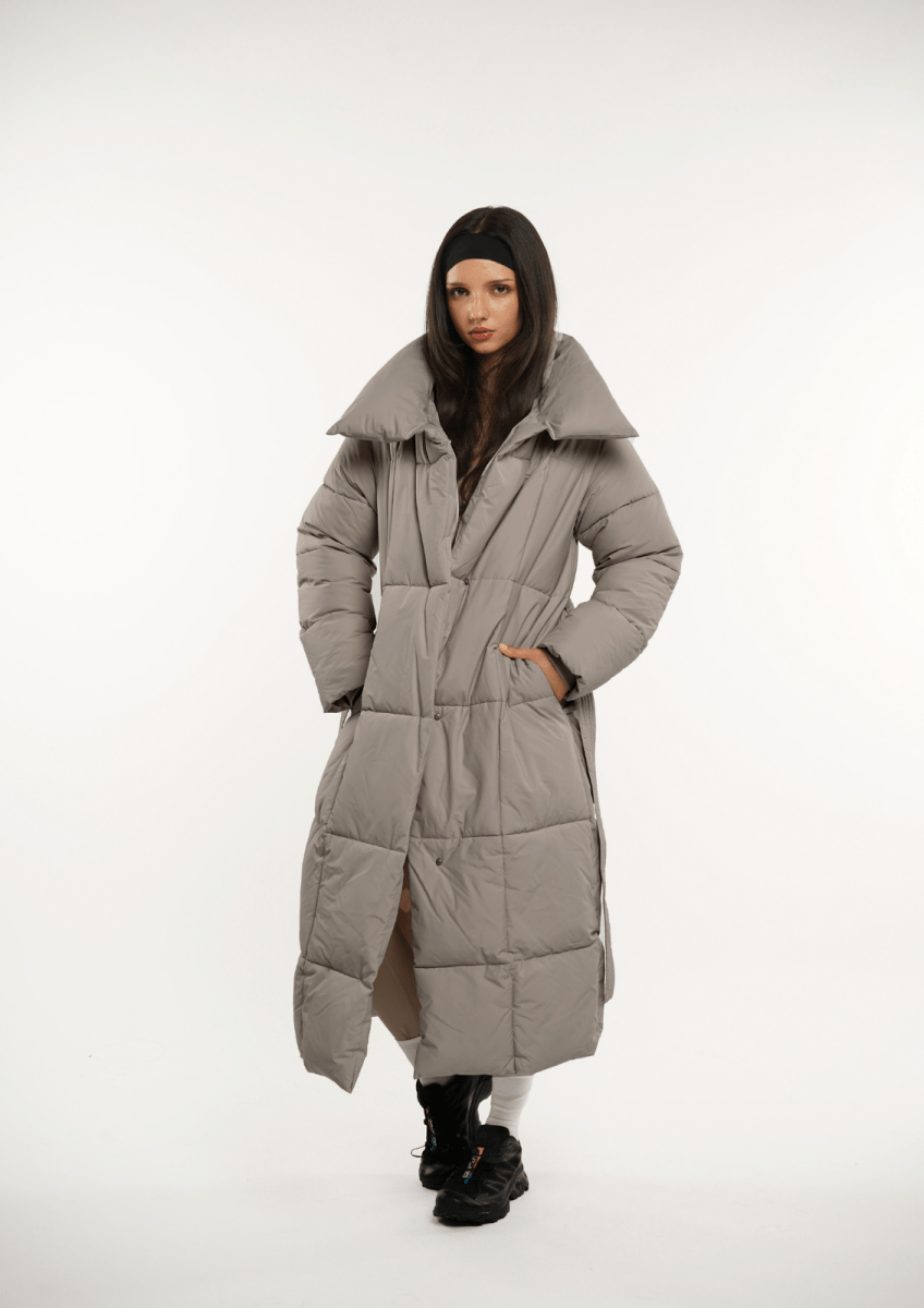 BLAIRE | EXTRA LONG LENGTH BULETED BUTTON PUFFER JACKET 