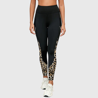High Waisted Leopard Print Training Pants