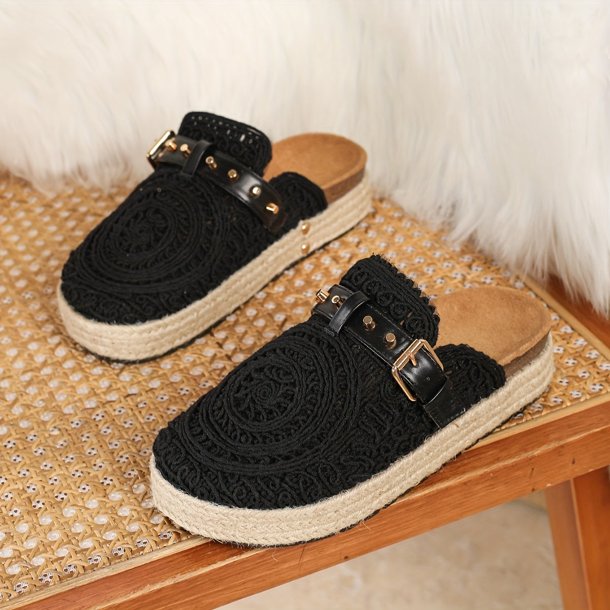 Solene™ Boho Crochet Mules 