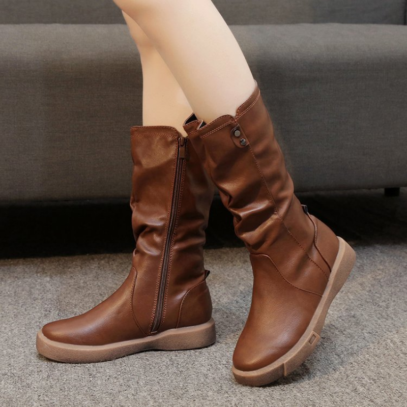 Waterproof Vegan Leather Boots with Zipper