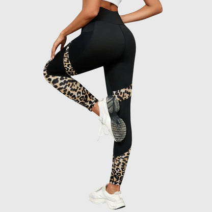 High Waisted Leopard Print Training Pants