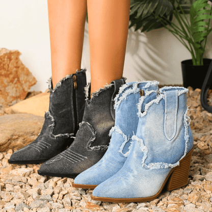 Aurela Denim Ankle Boots