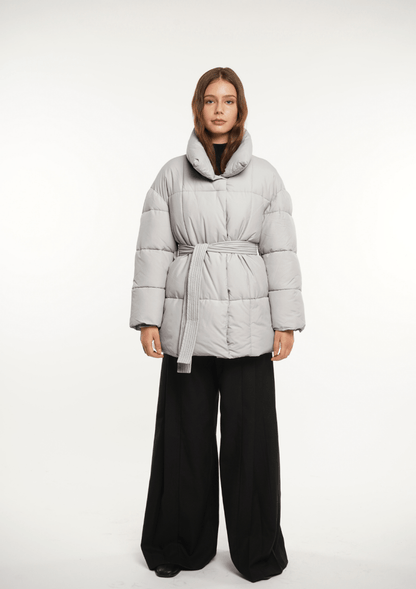 NOVA | MID LENGTH BELTED PUFFER JACKET 