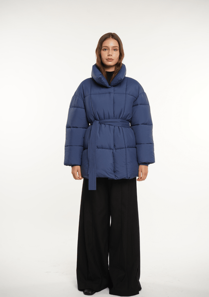 NOVA | MID LENGTH BELTED PUFFER JACKET 