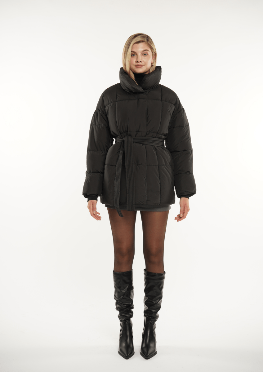 NOVA | MID LENGTH BELTED PUFFER JACKET 