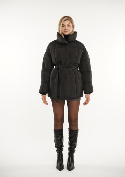 NOVA | MID LENGTH BELTED PUFFER JACKET 