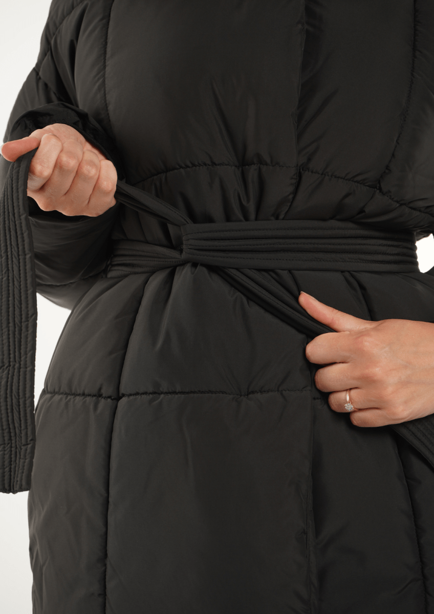 NOVA | MID LENGTH BELTED PUFFER JACKET 