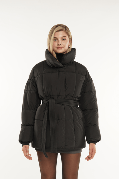 NOVA | MID LENGTH BELTED PUFFER JACKET 