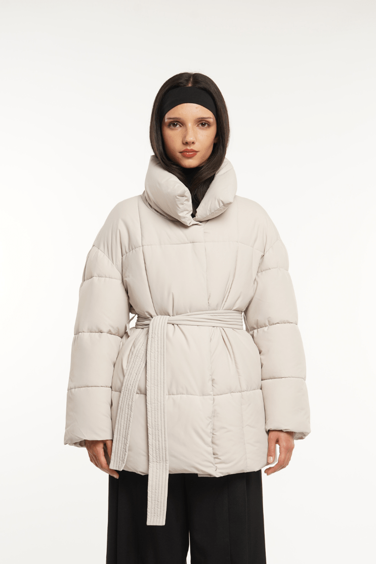 NOVA | MID LENGTH BELTED PUFFER JACKET 