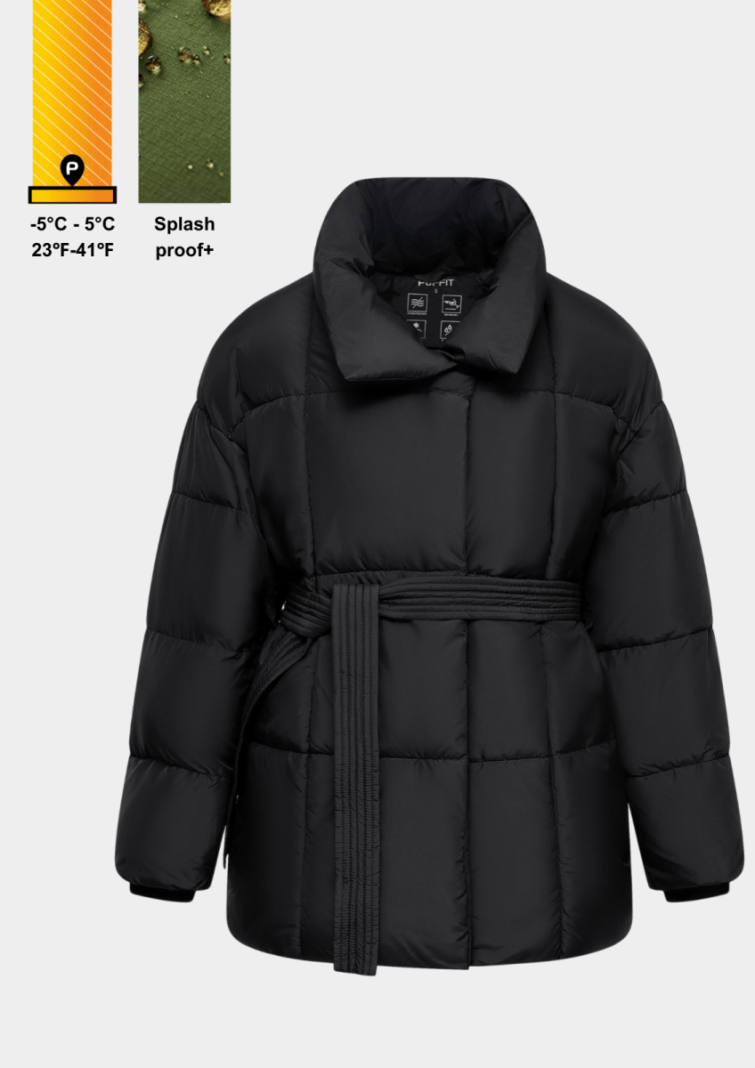 NOVA | MID LENGTH BELTED PUFFER JACKET 