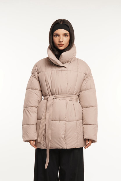 NOVA | MID LENGTH BELTED PUFFER JACKET 