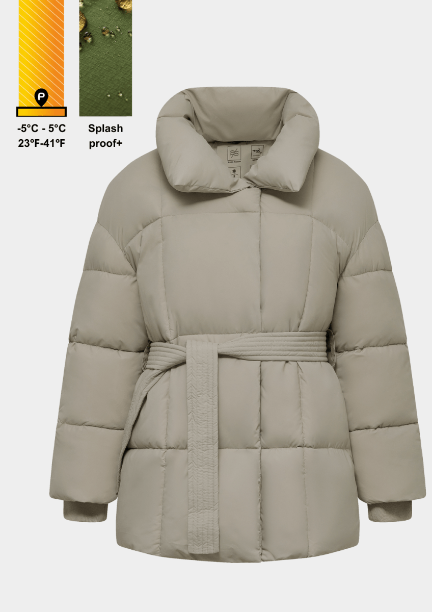 NOVA | MID LENGTH BELTED PUFFER JACKET 