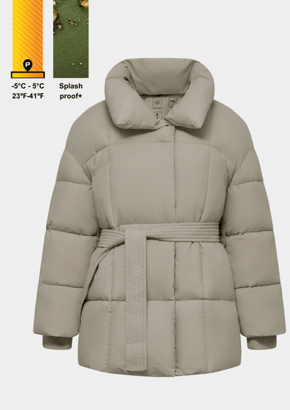 NOVA | MID LENGTH BELTED PUFFER JACKET 