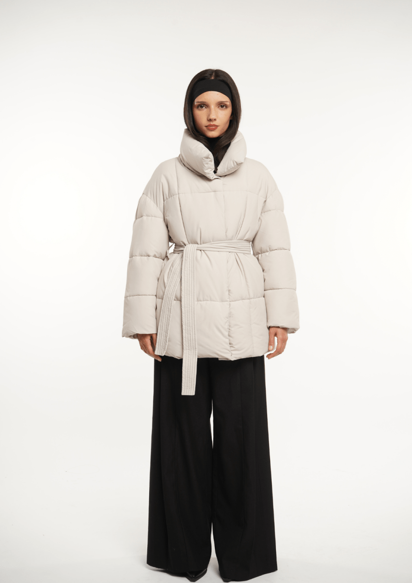 NOVA | MID LENGTH BELTED PUFFER JACKET 