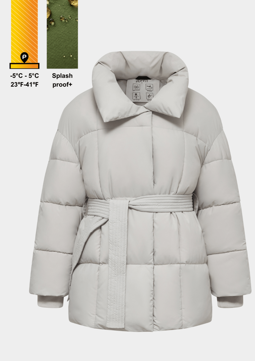 NOVA | MID LENGTH BELTED PUFFER JACKET 