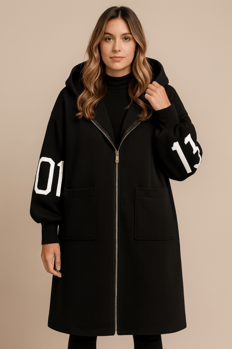 SELENE | KNITTED HOODED LONG COAT